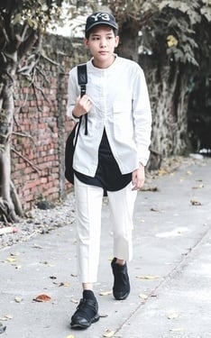 ▲ #green #street #outfit #y3 #leslook #black #and #white #0424。▲