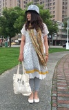 日本購入 棉麻圍巾的時尚穿搭