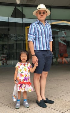 夏季紳士.清爽的藍色條紋