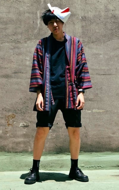 和服外掛x短褲x長襪x皮鞋