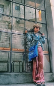 lazy慵懶的感覺搭上喇叭睡褲