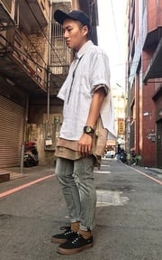落肩襯衫ｘ大地色
