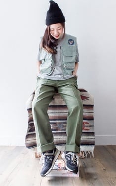 男孩風軍褲穿搭