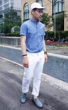 Blue X White