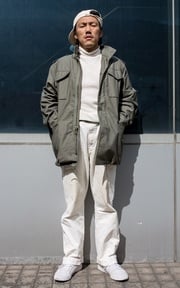 米白軍裝得意穿搭技