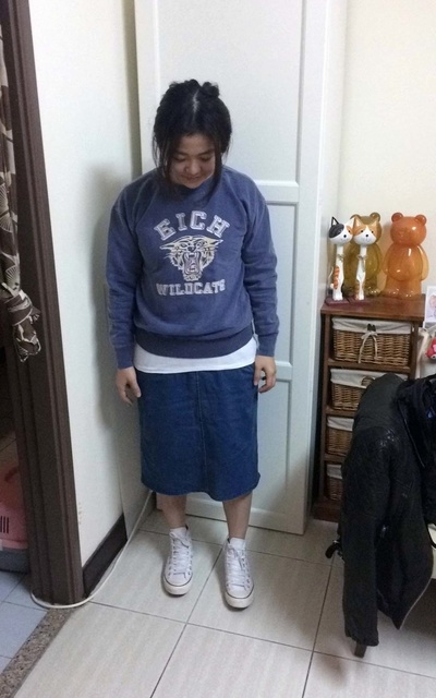 大學T單寧裙