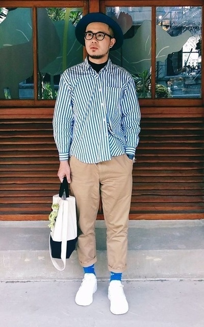解構重組條紋男子
