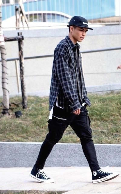 格子 outfit