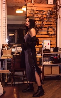 歐美秋冬絨面穿搭