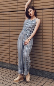 條紋連身