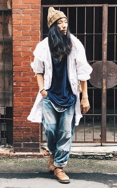 藍白秋感軍裝混搭