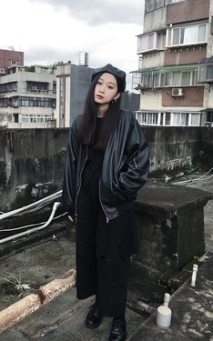 皮質貝蕾帽穿搭