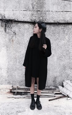  黑色秋冬隨意穿搭