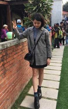格紋休閒混搭