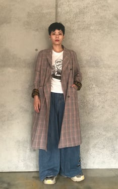 印花內裡長外套