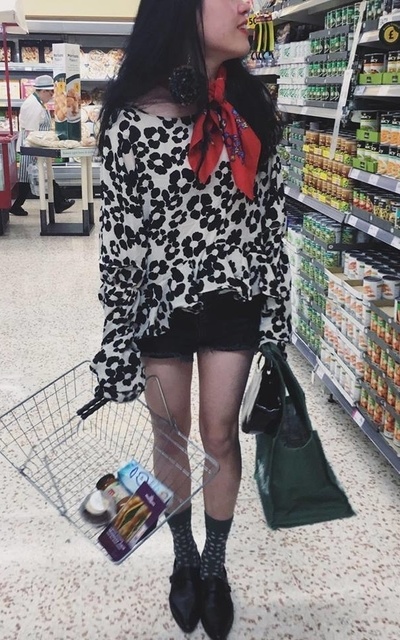 I am an amateur clothes maker. Yes I am implying I made this black and white floral top myself. 