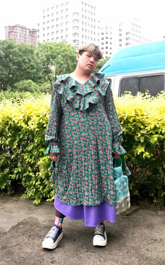 綠色花邊の胖子