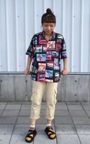 美式漢堡印花襯衫