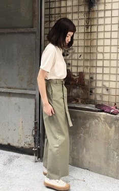 抹茶擂茶寬褲