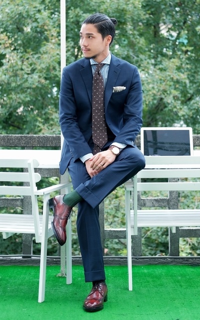 圈入蓝,smart casual,hipster casual,都会男子,成套西装,雕花皮鞋,横