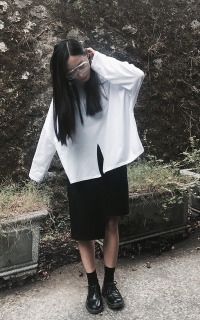  不對稱長短裙