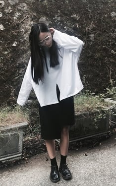  不對稱長短裙