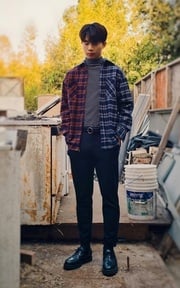 格紋與條紋 藍與紅