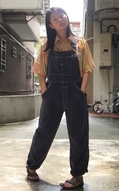 率性工人吊帶褲