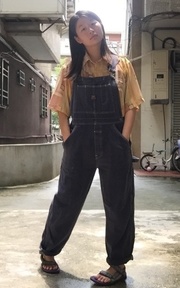 率性工人吊帶褲