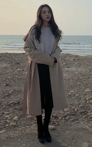 韓系風衣穿搭