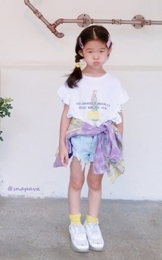 時尚穿搭：童裝穿搭- 粉黃+粉紫