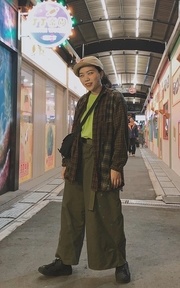 拼接格紋襯衫
