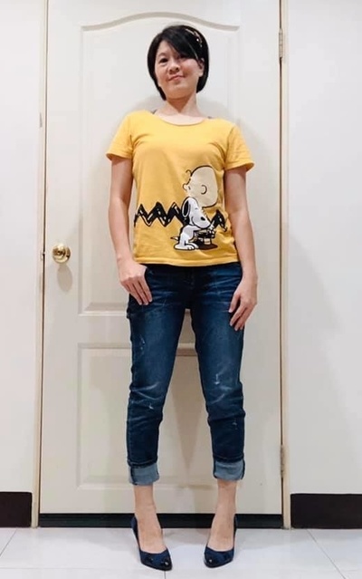短T圓領太緊，剪掉，舒服