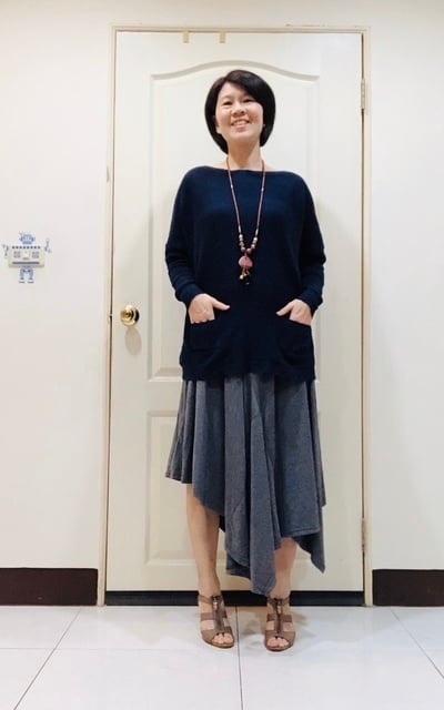 師姐風,不規則長裙 