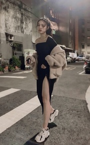 小心機辣裙毛毛穿搭