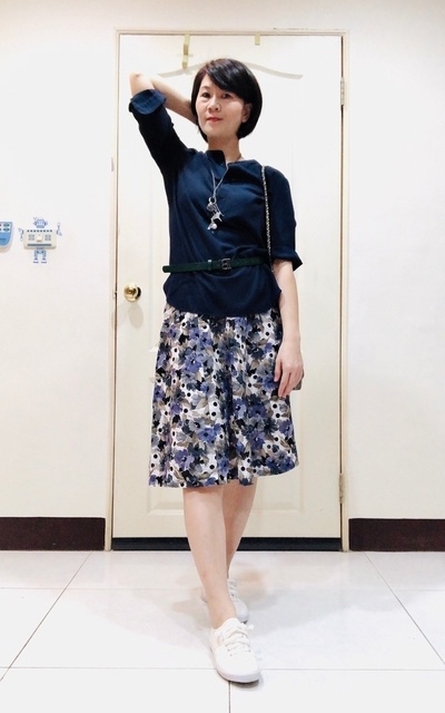 藍+花裙