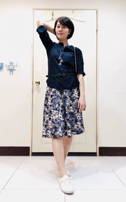 藍+花裙