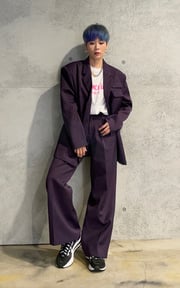 紫色西裝look