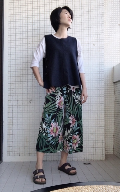 藍白風+花褲