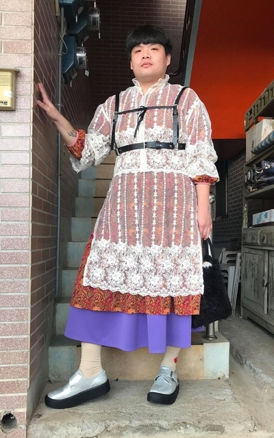 橘色刺繡の胖子