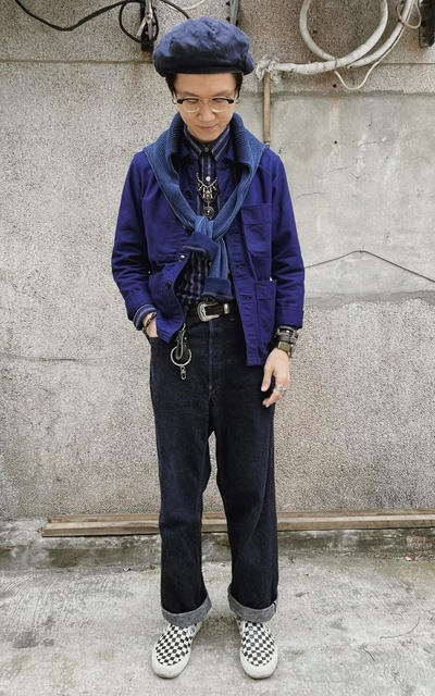 1960's SANFOR® French Worker Look : All blue items today.