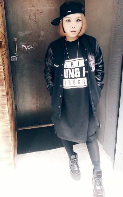 ✟英文字母七分袖長版寬T ✟