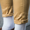 PLAIN-ME 自製商品  的 織紋彈性低檔TAPERED褲