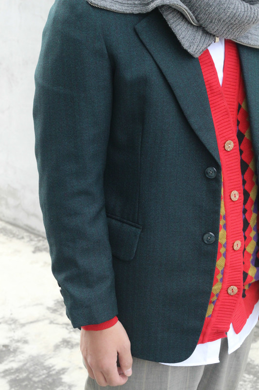 vintage 的 藏绿西装外套