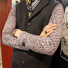 CHAINLOOP X DESACCORD 的 豹紋印花袖網眼衫