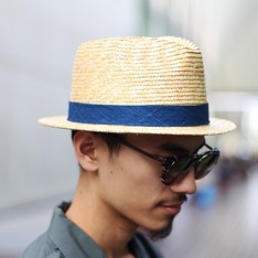 BLUEBLUE JAPAN 的 藍染綁帶巴拿馬帽