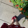 GEORGIATSAO 的 紅花瓣涼鞋